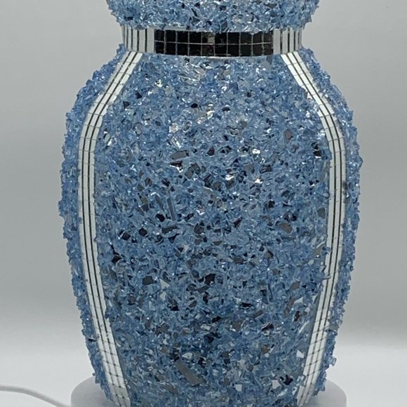 Beautiful Blue and Silver Glass Vase - Picture 10 of 10